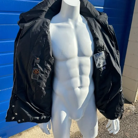 Bogner Mens Ski Snowboard Jacket Black w/white stripes Size XL 44 to 48 - Picture 3 of 12